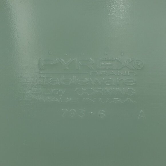 Pyrex PYR2 Green Leaf Platter Corning White Serving Plate Green Leaf Band - Picture 6 of 6
